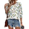 imageXIEERDUO Blouses for Women Dressy Casual 34 Length Sleeve Womens Tops with Smocked CuffsCleaf