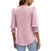 imageXIEERDUO Blouses for Women Dressy Casual 34 Length Sleeve Womens Tops with Smocked CuffsDpink Dot