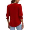 imageXIEERDUO Blouses for Women Dressy Casual 34 Length Sleeve Womens Tops with Smocked CuffsFred