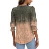 imageXIEERDUO Blouses for Women Dressy Casual 34 Length Sleeve Womens Tops with Smocked CuffsGgrey Pink