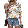 imageXIEERDUO Blouses for Women Dressy Casual 34 Length Sleeve Womens Tops with Smocked CuffsIyellow Floral