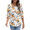 imageXIEERDUO Blouses for Women Dressy Casual 34 Length Sleeve Womens Tops with Smocked CuffsIyellow Floral