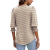 imageXIEERDUO Blouses for Women Dressy Casual 34 Length Sleeve Womens Tops with Smocked CuffsJstripe