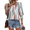 imageXIEERDUO Blouses for Women Dressy Casual 34 Length Sleeve Womens Tops with Smocked CuffsMtiedye