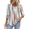 imageXIEERDUO Blouses for Women Dressy Casual 34 Length Sleeve Womens Tops with Smocked CuffsMtiedye