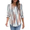 imageXIEERDUO Blouses for Women Dressy Casual 34 Length Sleeve Womens Tops with Smocked CuffsMtiedye