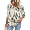 imageXIEERDUO Blouses for Women Dressy Casual 34 Length Sleeve Womens Tops with Smocked CuffsNspot Print