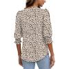 imageXIEERDUO Blouses for Women Dressy Casual 34 Length Sleeve Womens Tops with Smocked CuffsPapricot Dot