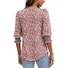 imageXIEERDUO Blouses for Women Dressy Casual 34 Length Sleeve Womens Tops with Smocked CuffsVdark Pink Floral