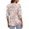 imageXIEERDUO Blouses for Women Dressy Casual 34 Length Sleeve Womens Tops with Smocked CuffsVlight Pink Floral