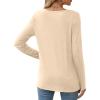 imageXIEERDUO Long Sleeve Shirts for Women Casual Crew Neck Basic Fall Tops Loose Fit ComfyApricot
