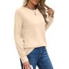 imageXIEERDUO Long Sleeve Shirts for Women Casual Crew Neck Basic Fall Tops Loose Fit ComfyApricot