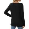imageXIEERDUO Long Sleeve Shirts for Women Casual Crew Neck Basic Fall Tops Loose Fit ComfyBlack