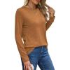 imageXIEERDUO Long Sleeve Shirts for Women Casual Crew Neck Basic Fall Tops Loose Fit ComfyCaramel