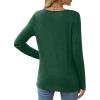 imageXIEERDUO Long Sleeve Shirts for Women Casual Crew Neck Basic Fall Tops Loose Fit ComfyDark Green