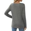 imageXIEERDUO Long Sleeve Shirts for Women Casual Crew Neck Basic Fall Tops Loose Fit ComfyGray