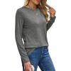 imageXIEERDUO Long Sleeve Shirts for Women Casual Crew Neck Basic Fall Tops Loose Fit ComfyGray