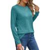 imageXIEERDUO Long Sleeve Shirts for Women Casual Crew Neck Basic Fall Tops Loose Fit ComfyGray Green