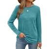 imageXIEERDUO Long Sleeve Shirts for Women Casual Crew Neck Basic Fall Tops Loose Fit ComfyGray Green