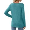 imageXIEERDUO Long Sleeve Shirts for Women Casual Crew Neck Basic Fall Tops Loose Fit ComfyGray Green