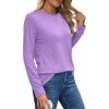 imageXIEERDUO Long Sleeve Shirts for Women Casual Crew Neck Basic Fall Tops Loose Fit ComfyLavender