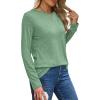 imageXIEERDUO Long Sleeve Shirts for Women Casual Crew Neck Basic Fall Tops Loose Fit ComfyLight Green