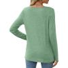 imageXIEERDUO Long Sleeve Shirts for Women Casual Crew Neck Basic Fall Tops Loose Fit ComfyLight Green