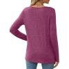 imageXIEERDUO Long Sleeve Shirts for Women Casual Crew Neck Basic Fall Tops Loose Fit ComfyMaroon