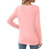 imageXIEERDUO Long Sleeve Shirts for Women Casual Crew Neck Basic Fall Tops Loose Fit ComfyPink