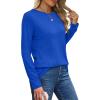 imageXIEERDUO Long Sleeve Shirts for Women Casual Crew Neck Basic Fall Tops Loose Fit ComfyRoyal Blue