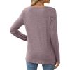 imageXIEERDUO Long Sleeve Shirts for Women Casual Crew Neck Basic Fall Tops Loose Fit ComfyTaupe