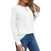 imageXIEERDUO Long Sleeve Shirts for Women Casual Crew Neck Basic Fall Tops Loose Fit ComfyWhite