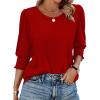 imageXIEERDUO Blouses for Women Dressy Casual 34 Length Sleeve Womens Tops with Smocked CuffsFred