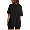 imageOversized T Shirts for Women Summer Crewneck Short Sleeve Basic Tops Loose FitAblack