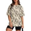 imageOversized T Shirts for Women Summer Crewneck Short Sleeve Basic Tops Loose FitBlack Polka Dots