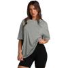 imageOversized T Shirts for Women Summer Crewneck Short Sleeve Basic Tops Loose FitCgrey