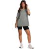 imageOversized T Shirts for Women Summer Crewneck Short Sleeve Basic Tops Loose FitCgrey
