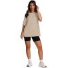 imageOversized T Shirts for Women Summer Crewneck Short Sleeve Basic Tops Loose FitDkhaki