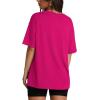 imageOversized T Shirts for Women Summer Crewneck Short Sleeve Basic Tops Loose FitFhot Pink