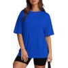 imageOversized T Shirts for Women Summer Crewneck Short Sleeve Basic Tops Loose FitIblue
