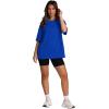 imageOversized T Shirts for Women Summer Crewneck Short Sleeve Basic Tops Loose FitIblue
