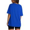 imageOversized T Shirts for Women Summer Crewneck Short Sleeve Basic Tops Loose FitIblue
