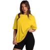 imageOversized T Shirts for Women Summer Crewneck Short Sleeve Basic Tops Loose FitJyellow