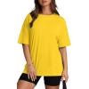 imageOversized T Shirts for Women Summer Crewneck Short Sleeve Basic Tops Loose FitJyellow