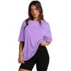 imageOversized T Shirts for Women Summer Crewneck Short Sleeve Basic Tops Loose FitKpurple