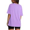 imageOversized T Shirts for Women Summer Crewneck Short Sleeve Basic Tops Loose FitKpurple