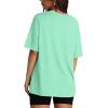 imageOversized T Shirts for Women Summer Crewneck Short Sleeve Basic Tops Loose FitLake Green