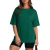 imageOversized T Shirts for Women Summer Crewneck Short Sleeve Basic Tops Loose FitLdark Green