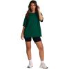 imageOversized T Shirts for Women Summer Crewneck Short Sleeve Basic Tops Loose FitLdark Green