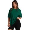 imageOversized T Shirts for Women Summer Crewneck Short Sleeve Basic Tops Loose FitLdark Green
